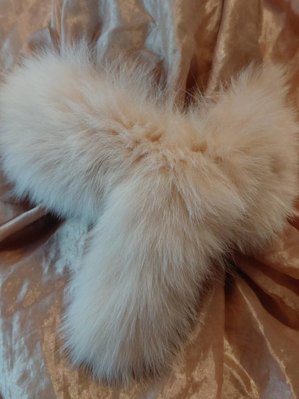 Real Fox  White Neck Warmer/Collar